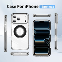 Étui de téléphone portable magnétique sans fil de luxe en TPU+PC pour 18 17 Pro Max 16 15 14 13 Pro Max avec support anneau