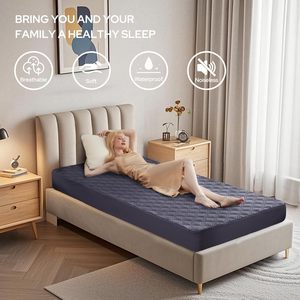 2025 Quilted <strong>Waterproof</strong> Breathable Thin <strong>Mattress</strong> <strong>Pad</strong> Hotel Washable Queen <strong>Bed</strong> <strong>Mattress</strong> Padding with Deep Pocket - Product Image 3