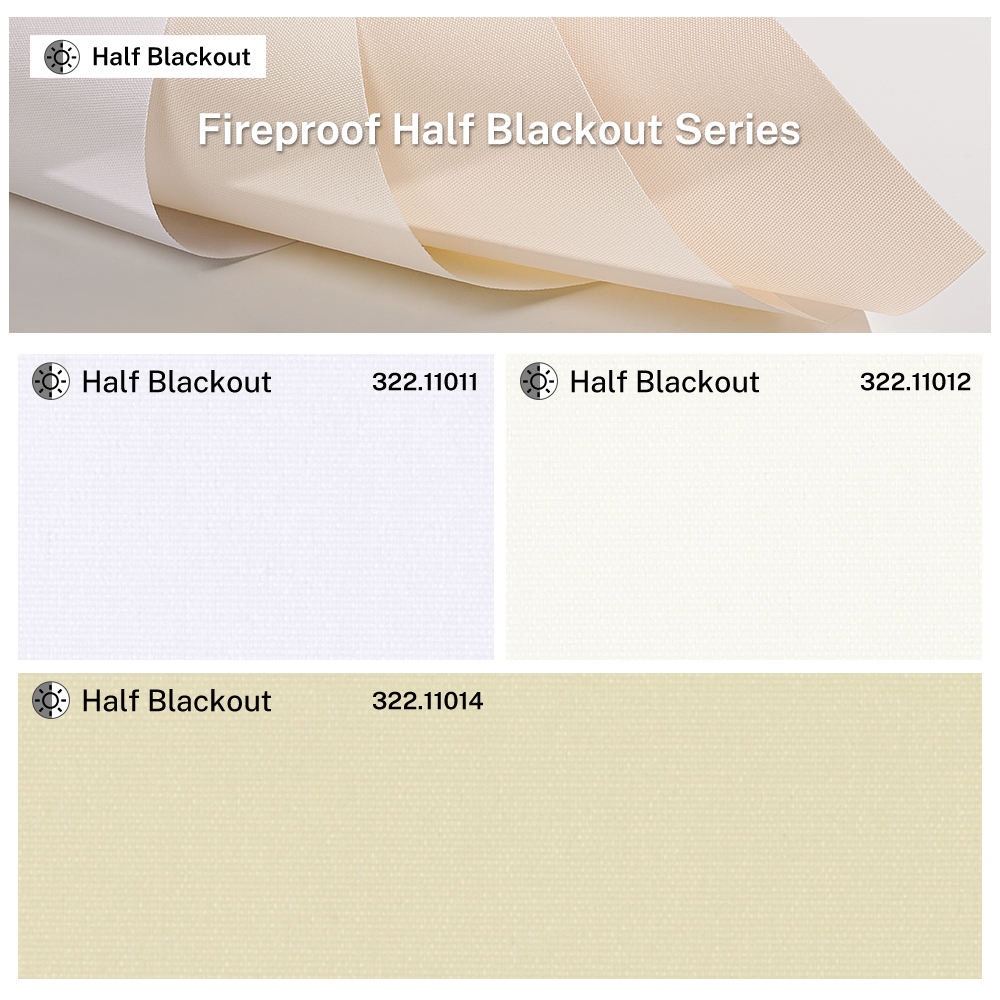 Flame retardant semi blackout fabric