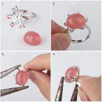 Leere Ringfassungen aus Sterlingsilber, Ringbasis 925 Platin, DIY & verstellbar, 15mm