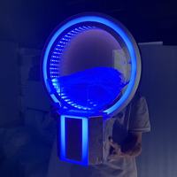 Présentoir à bouteilles LED rond avec miroir infini personnalisé CE, présentoir à liqueur en acrylique, présentoir à vin VIP pour bar, KTV, boîte de nuit