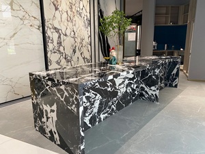 Lớn định dạng Napoleon Đen thiêu kết đá slab trang trí nội thất phòng tắm Vanity tráng men đầy đủ cơ thể đá gạch thảm - Product Image 6