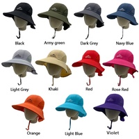 Haute qualité Polyester extérieur protection solaire chasse randonnée casquette de pêche large bord Safari seau chapeau avec rabat et ficelle