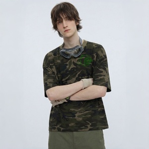 T-<span class=keywords><strong>shirt</strong></span> personnalisable style vintage américain, 100% coton, imprimé camouflage, manches courtes, pour activités tactiques et voyages en plein air - Product Image 3
