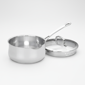 Ustensiles de cuisine chauffants à poignée unique, lot de 2 casseroles en acier inoxydable 201/304 en forme de ventre, <span class=keywords><strong>faitout</strong></span> en acier inoxydable - Product Image 1