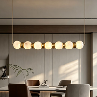 Lustre Linéaire Créatif en Laiton Massif et Albâtre, Vente Directe Usine, Luminaire LED Moderne Minimaliste, Blanc Chaud 2700K, IRC 90