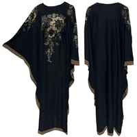 Abaya en mousseline brodée à taille naturelle pour femme avec strass, robe musulmane deux pièces personnalisée