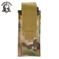 Ceinture tactique en nylon 9 mm avec double porte-chargeur et support de lampe torche EDC, étui MOLLE pour armes à feu, accessoires de chasse