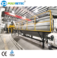 Ligne de broyage et de lavage à chaud pour conteneurs, fûts et paniers en HDPE et PP, approuvée par la FDA