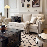 American Retro Country Dreisitzer Französisch gepolstertes Baumwoll-Leinens ofa für kleines Wohnzimmer Design Neue Wohnungs möbel