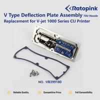 Plaque de Déflexion Type V Ratopink VB399180 avec Buse 70U, Remplacement pour Imprimante CIJ Série V-jet 1000