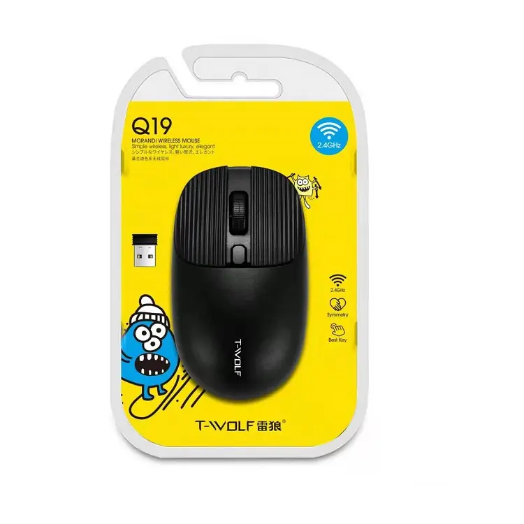 T-WOLF kablosuz fare taşınabilir 1600dpi optik fare renkli 2.4g oyun fare iş ofis sessiz Mini fare Q19
