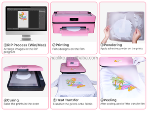 Stampante DTF Mini A3 Rosa D-8 ad Alta Riproduzione Cromatica, Macchina per Trasferimento a Caldo su Tessuti e Magliette, Kit per Principianti - Product Image 4