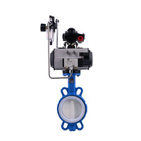 Vannes papillon pneumatiques personnalisables DN50-DN1200 à haute température résistant à la corrosion pour les systèmes chimiques de l'eau par matériau
