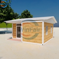 Villa préfabriquée moderne de luxe WinFair, maisons conteneurs triangulaires détachables avec toilettes pour camp de travailleurs / camp de travail