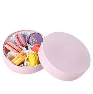 Cylinder Food Containers Sweet Box Surprise Gift <strong>Hamper</strong> Box Empty Round Macaron Flower Box Packaging - Product Image 2