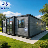 Hafif Çelik 40Ft 20Ft Prefabrik Genişletilebilir Konteyner Ev 1 2 3 4 5 Yatak Odalı Lüks Nakliye Modüler Ev Kabin