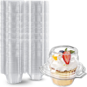 Caja desechable para cupcakes individual, Soporte transparente para cupcakes, caja de plástico para pasteles para fiesta de boda, baby shower, cúpula transparente para cupcakes - Product Image 3