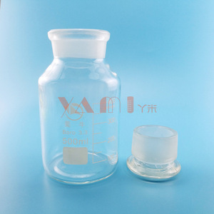 Botella de Reactivo de Vidrio Transparente de 500 ml, Boca Ancha, Sellada, para Laboratorio - Product Image 1