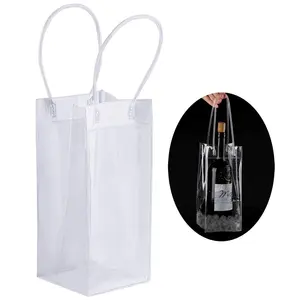 Bolsa de garrafa do vinho do champanhe do vinho do pvc personalizado saco de gelo do vinho com alça