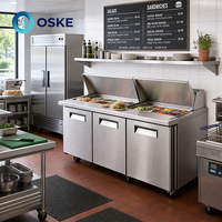 Réfrigérateur à salades en acier inoxydable, vitrine multi-niveaux pour café, bar à salades, stockage alimentaire