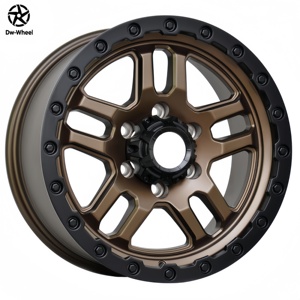 Cerchi Fuoristrada DW 17 18 20 Pollici 5x127 in Alluminio Grado Aerospaziale, Bronzo Opaco con Bordo Nero per Jeep Wrangler Rubicon - Product Image 4