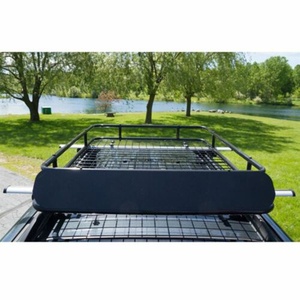 <span class=keywords><strong>Porte</strong></span>-bagages de toit universel noir en alliage d'aluminium avec pare-brise <span class=keywords><strong>avant</strong></span>, capacité 100 kg, panier de toit et <span class=keywords><strong>porte</strong></span>-bagages pour voiture - Product Image 2