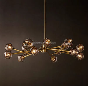 Lámpara Colgante Moderna Nórdica de Latón con Ramas Ajustables en Altura para Sala de Estar, Lámpara de Araña Esférica de <span class=keywords><strong>Cristal</strong></span> K9 - Product Image 6