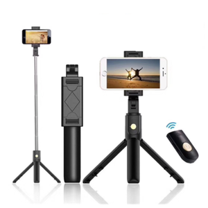 Diskon Besar Tripod Mini Tongkat Swafoto Diperpanjang K07 Hadiah Pesta Natal <span class=keywords><strong>3</strong></span> In 1 Murah dengan Remote Nirkabel - Product Image 1