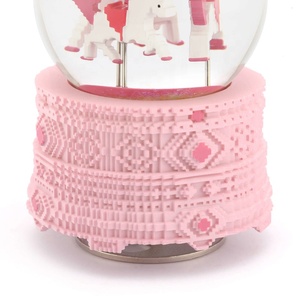 Carousel Pixel Horse Model <b>Snow</b> <b>Music</b> Box Resin <b>Snow</b> <b>Globe</b> with Hand-painted Customized Color - Product Image 4