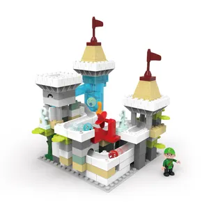 Infantil castelo da aventura 3d, brinquedos de construção com mini motor 1103 primavera flor brinquedos de construção