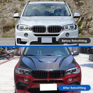 ฝากระโปรงหน้าคาร์บอนไฟเบอร์สำหรับ X5 X6 F15 F16 ปี 2013-2018 ชุดอัพเกรดกันชนหน้าแบบ Bolt-On สีดำ ใช้ได้กับรถทั่วไป - Product Image 2