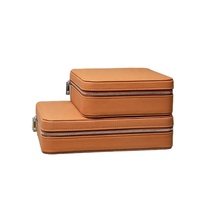 Portable 2 ou 3 fentes Litchi PU cuir lunettes de soleil mallette de rangement lunettes organisateur sac de voyage dur lunettes fermeture éclair boîte pour hommes