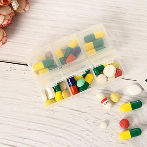 Caja de Plástico Transparente para Joyería y Arte de Uñas, con 6 Compartimentos, Tapa de Doble Fila con Apertura Independiente, Estuche para Pastillas - Product Image 5