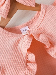 Nuovi Completi per Bambine: Vestito con Ricamo Floreale, Cardigan in <span class=keywords><strong>Maglia</strong></span> con Volant e Fascia per Capelli - Product Image 3
