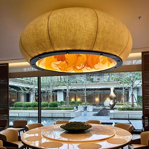 Lampe suspendue ronde E27 LED anti-éblouissement 220V avec interrupteur pour restaurant, hôtel, salle de banquet, éclairage décoratif - Product Image 4