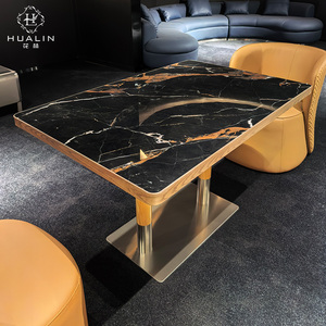 HUALIN in stile moderno Hotel Bar Bar Bar in alluminio tavolo da pranzo in pietra sinterizzata in pietra - Product Image 4