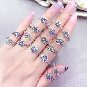 RINNTIN SMOR Hot Sale Klassieke 0.5-4.0CT 925 Sterling Zilver Gepersonaliseerde VVS <span class=keywords><strong>Moissanite</strong></span> Eternity Band Tennisring voor Dames - Product Image 5