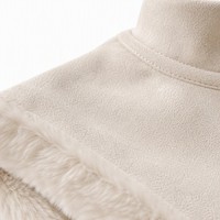 Robe Midi Femme Col Roulé Effet Daim 300G à Manches Longues et Bordure en Fausse Fourrure, Style Luxe Alpin Whistler, Personnalisable, Vente en Gros