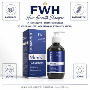 Shampoo <span class=keywords><strong>anti</strong></span>-chute de cheveux personnalisé pour hommes, sérum stimulant la pousse des cheveux avec biotine et huile essentielle de romarin pour le nettoyage des cheveux - Product Image 1