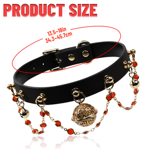 Collar Erótico Sexy Negro y Rojo InnerBloom, Ajustable, con una Campana de 60g, Juguete Sexual BDSM para Adultos, Hombres y Mujeres - Product Image 3