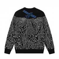 Pull col rond de luxe personnalisé, avec emplacement pour logo, en mélange de viscose de haute qualité, tricot pour homme, personnalisable OEM, collection automne