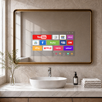 Espejo con Pantalla Táctil de 21.5 Pulgadas, Sistema Android, Montaje en Pared, Espejo Inteligente para Baño, Espejo Mágico para Hotel, Villa o Proyecto