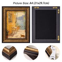 Cadres muraux vintage A4 en bronze personnalisés pour l'affichage de photos et de peintures sur toile
