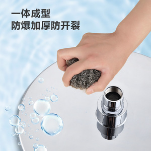 Pommeau de Douche Pluie Rond Argenté à Trois Vitesses avec Jet Puissant et Anti-Corrosion pour Salle de Bain - Product Image 3