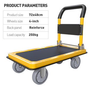 Gekleurde Stalen Plaat Opvouwbare Huishoudelijke Transporter Vierwielige <span class=keywords><strong>Trolley</strong></span> Magazijn <span class=keywords><strong>Trolley</strong></span> Met Oem Maatwerk Ondersteuning - Product Image 3