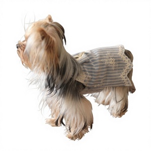 Robe pour animaux de compagnie à rayures brodées, vêtements pour chiens respirants et élégants pour <span class=keywords><strong>Yorkshire</strong></span> Terriers, Bichons et toutes autres races (tailles XXL XL) - Product Image 1