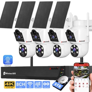 Système IP extérieur solaire WiFi PTZ 8 canaux NVR à double objectif avec vision nocturne intelligente, stockage de données sur disque dur, capteur CMOS et audio bidirectionnel OEM - Product Image 2