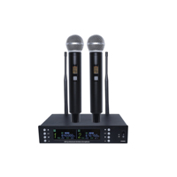 Ensemble de microphone sans fil UHF à 2 canaux avec récepteur en option avec micro portable et micro ceinture pour karaoké, maison, discours et classe