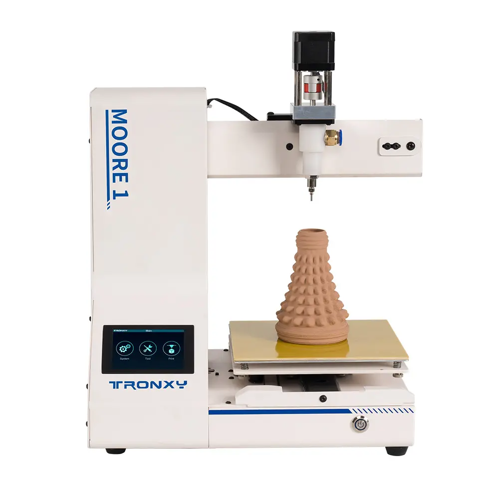 Desktop portable clay 3d printer Moore 1 small size easy touch screen operate ceramic pottery clay 3d printer